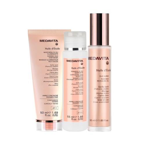 Zestaw olejek Medavita Huile D’Etoile 50ml + szampon 55ml i maska 50ml