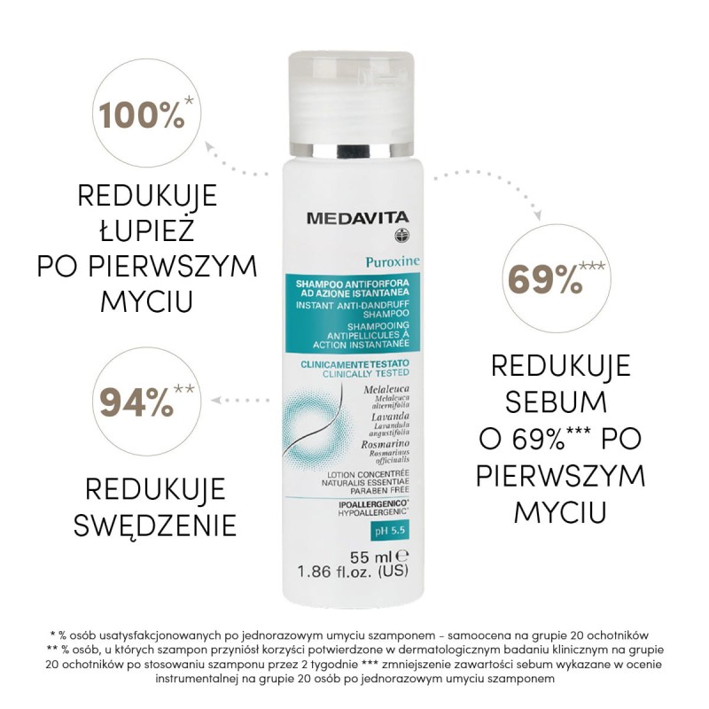 MEDAVITA Puroxine Szampon przeciwłupieżowy  55ml