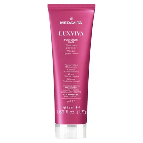 MEDAVITA Luxviva Post Color Acidifying Mask 50ml - Maska do włosów farbowanych utrzymująca i chroniąca kolor