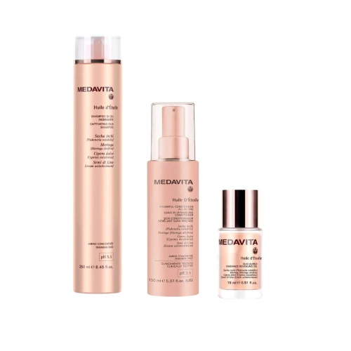 Zestaw Huile d'Etoile: Dream Conditioner All in One 150 ml, Szampon 250 ml, Maska 150 ml, Olio Aureo 15 ml
