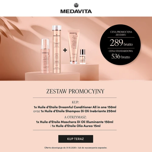Zestaw Huile d'Etoile: Dream Conditioner All in One 150 ml, Szampon 250 ml, Maska 150 ml, Olio Aureo 15 ml
